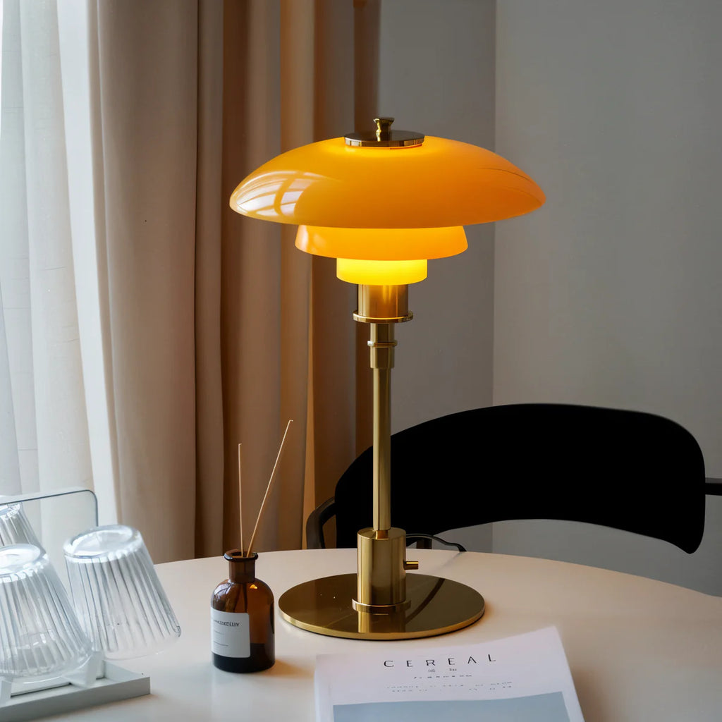Tindra | Lampe de Table en Verre Strié & Laiton
