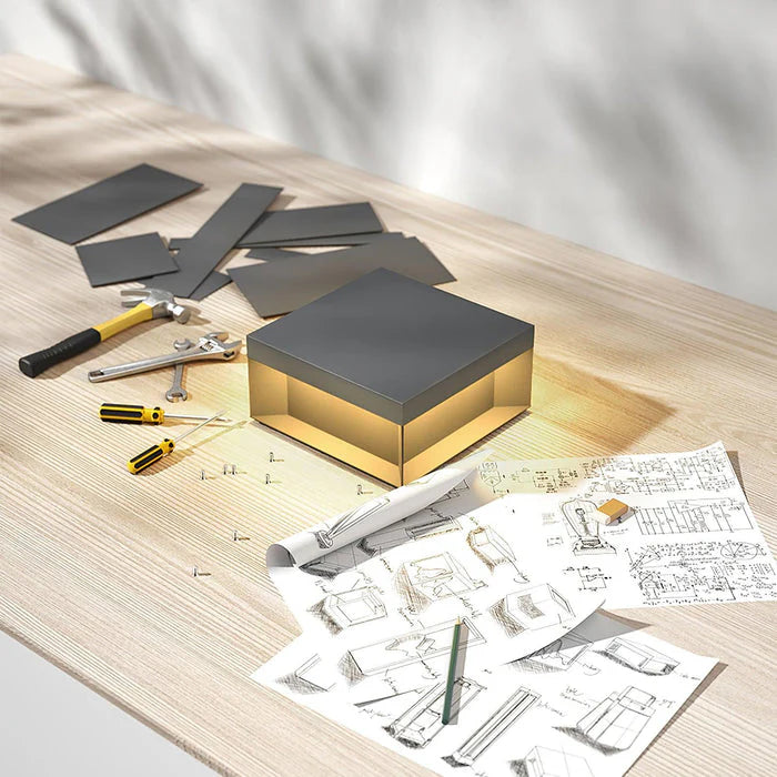 Tior | Applique extérieure cubique noire mate