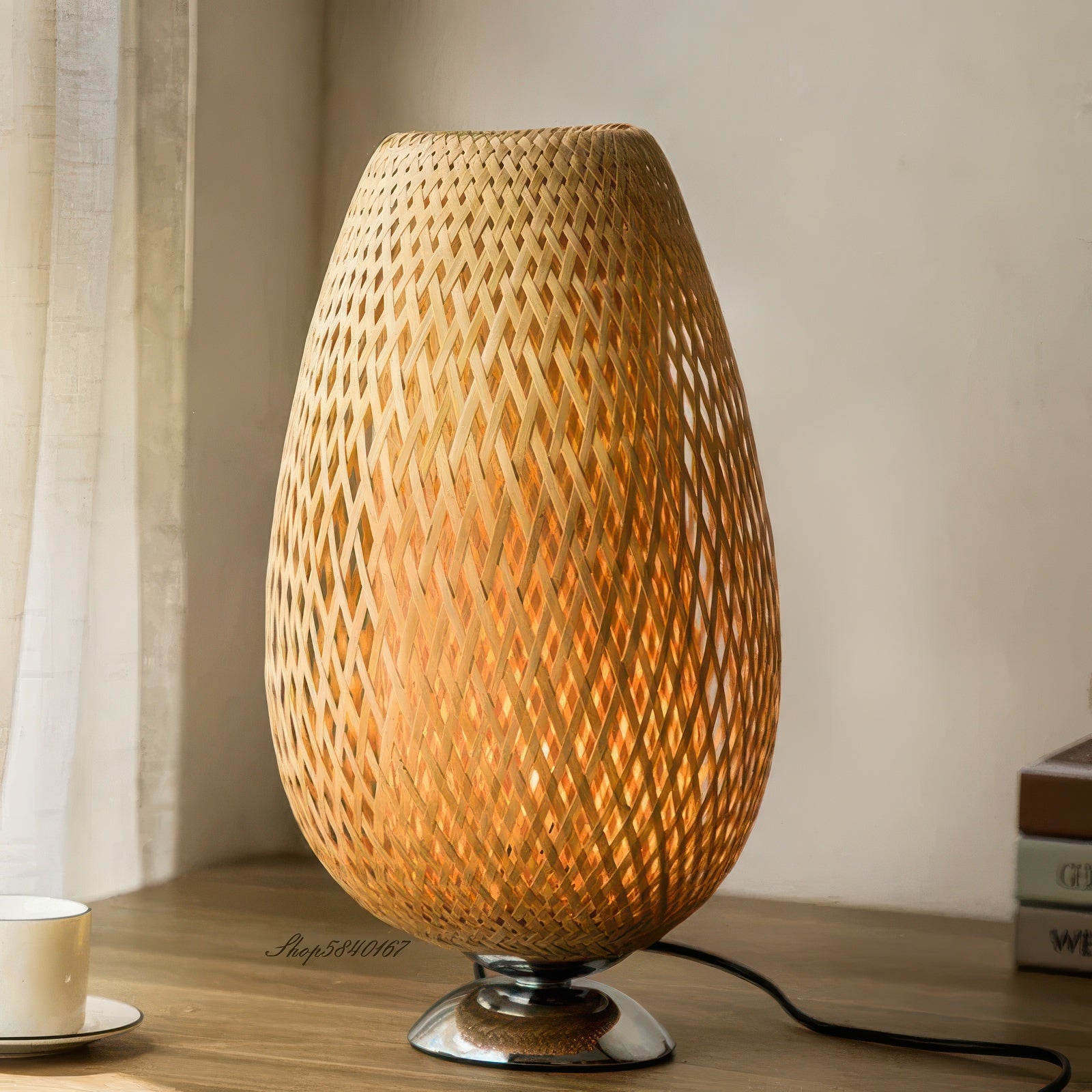 Vael | Lampe de Table en Bambou Tressé