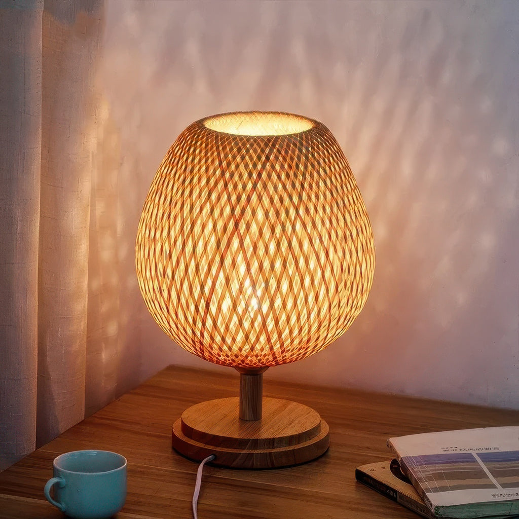 Vael | Lampe de Table en Bambou Tressé